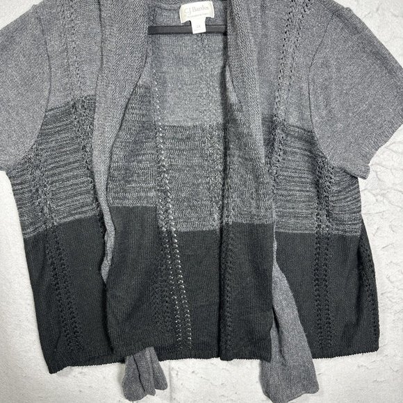 CJ Banks Shawl Collar Vest Wrap  Cardigan Plus Size 2X Gray - Picture 4 of 13